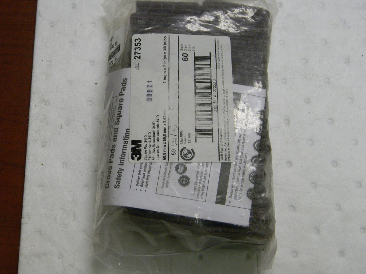 3M  Aluminum Oxide Square Pad Medium Grade 60 Grit QTY 36 00051141273532