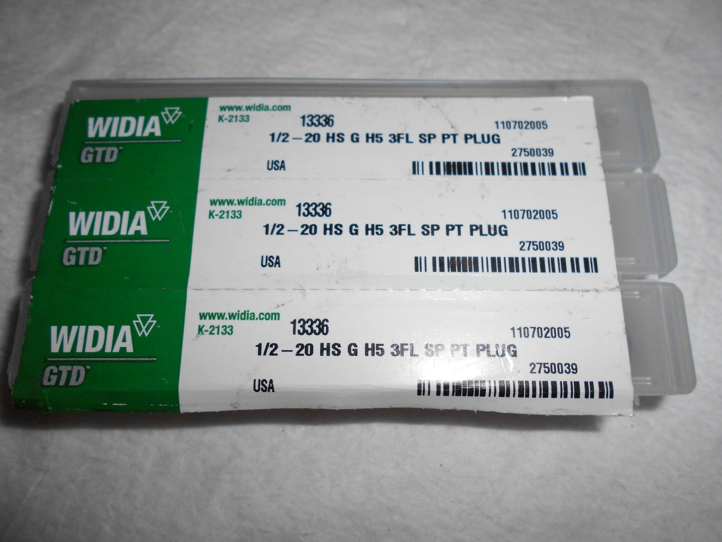 Widia GTD Spiral Point Gun Tap 1/2-20 H5 3FL Uncoated HSS 13336