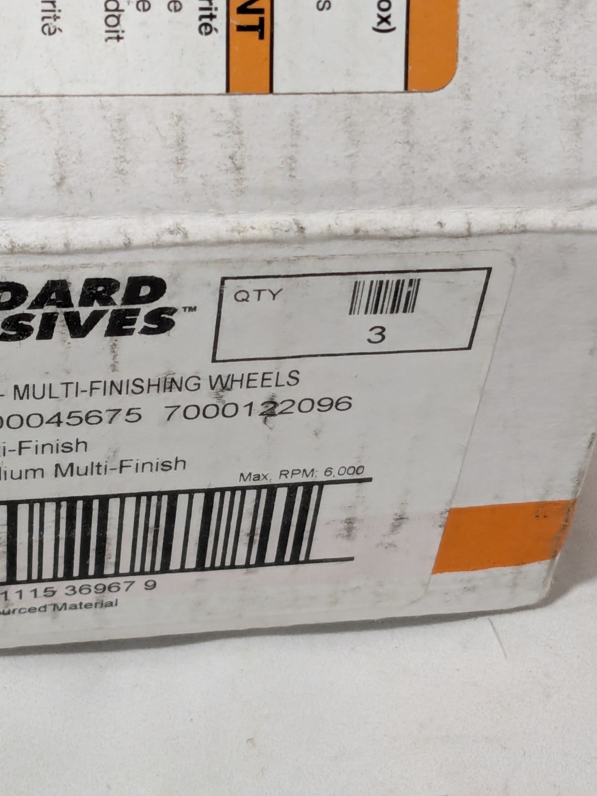 Standard Abrasives Multi-Finish Wheel 6" x 1" x 1" 2S MED Grit Qty 3 856192