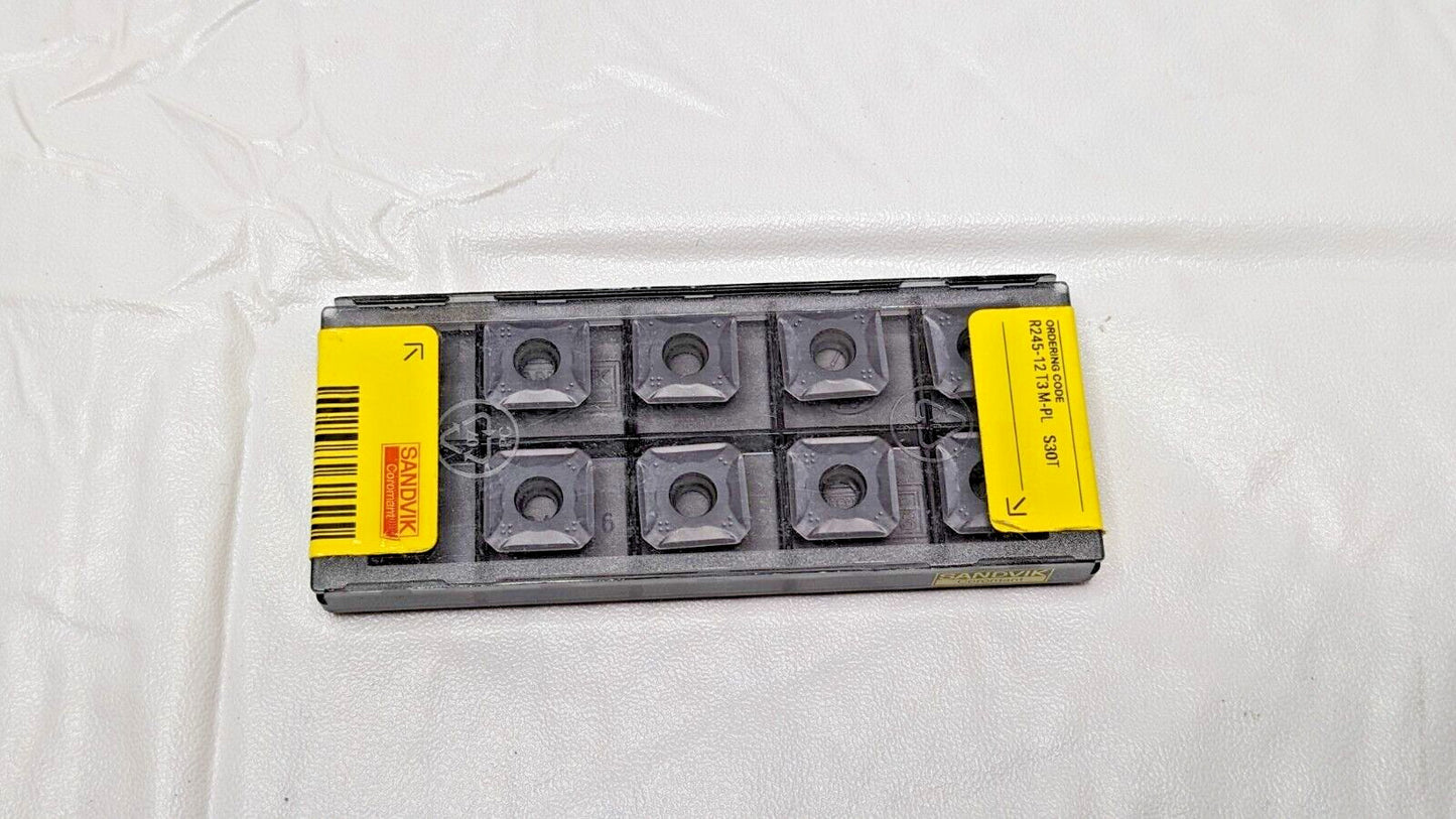 Sandvik Coromant Carbide Milling Inserts R245-12 T3 M-PL S30T QTY 10 5853564