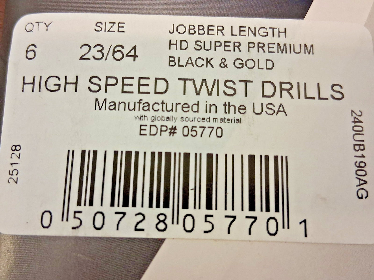 Norseman/CTD Drill & Tool High Speed Twist Drill Bits QTY6  23/64" 300SBTA 23/64