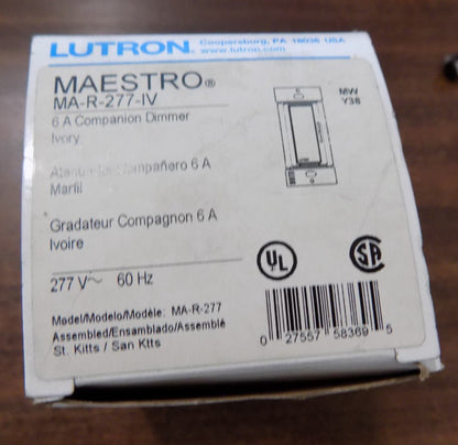 Lutron MA-R-277-IV 8.3 Amp 277 Volt Ivory Multi-Location Remote Companion Dimmer
