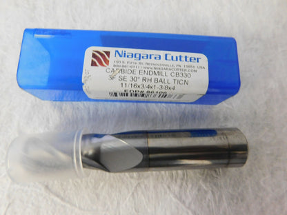 Niagara Cutter Carbide Ball End Mill 1-3/8" LOC N86106