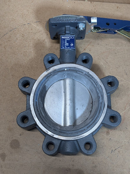 Nibco 4" Ductile Iron Lug Type Butterfly Valve w/ Locking Lever Handle NLG2