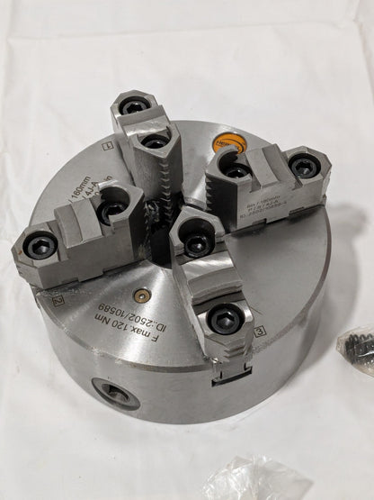 Hertel Manual Lathe Chuck: 6", 4 Jaw, Self-Centering 97019012