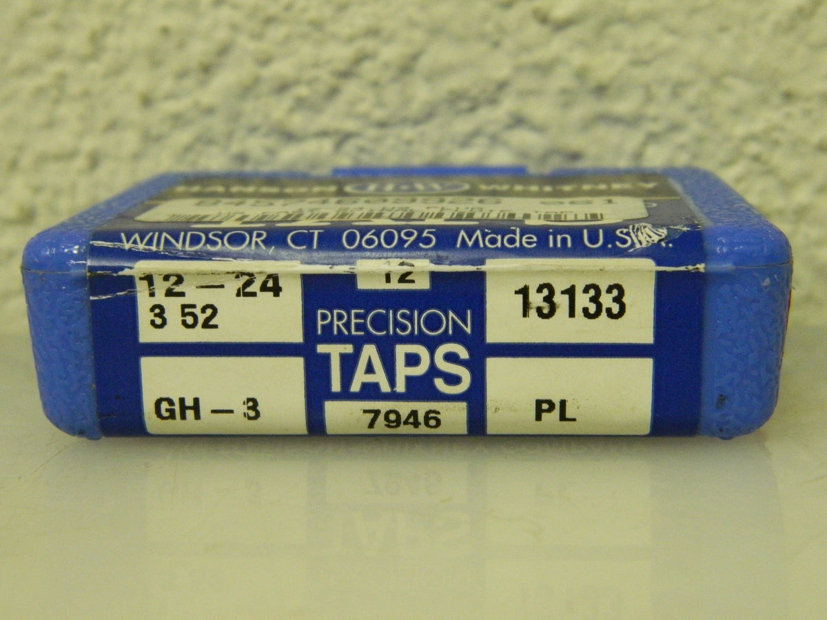 Hanson Whitney Fast Spiral Flute Tap #12-24 UNC 3 Flute H3 QTY 3  7946