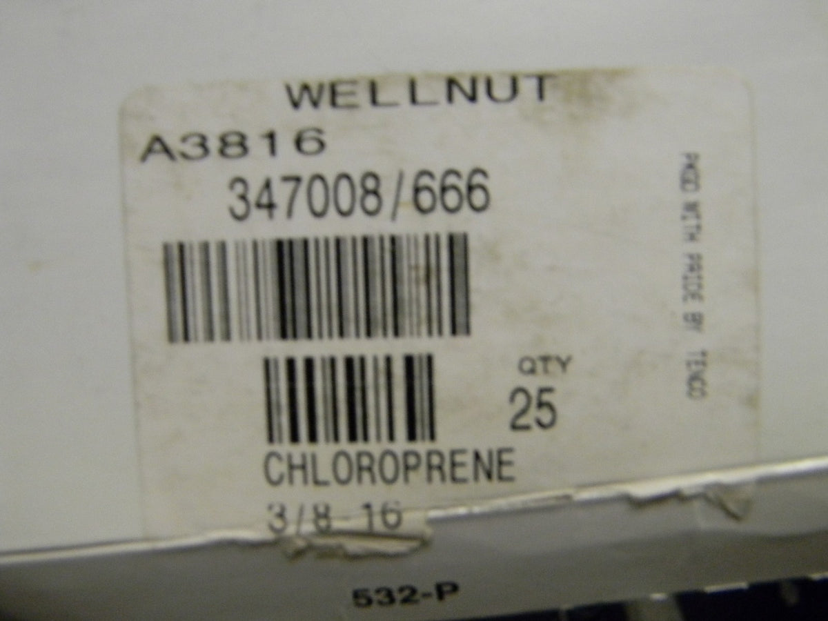 Rivet King Rubber Insulated Rivet Nut Chloroprene QTY 25 JF-1027/P25