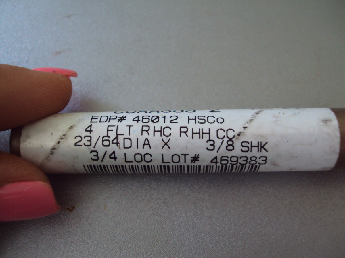 Weldon Double End Mills 23/64" x 3/4" x 3-1/2" 4F HSCo QTY 2  COA