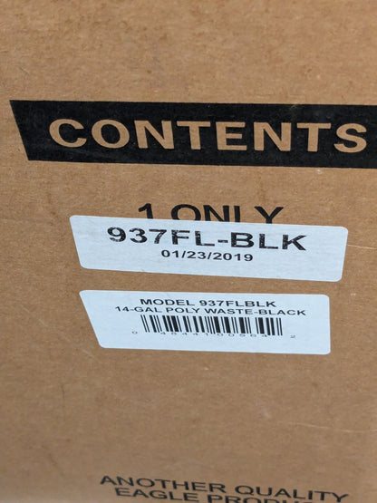 Eagle 14 Gallon Capacity, HDPE Waste Can with Foot Lever 937FLBLK