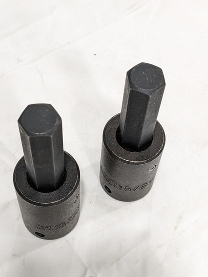PROTO 1/2" Drive, 5/8" Impact Hex Bit Socket Qty 2 J74415/8