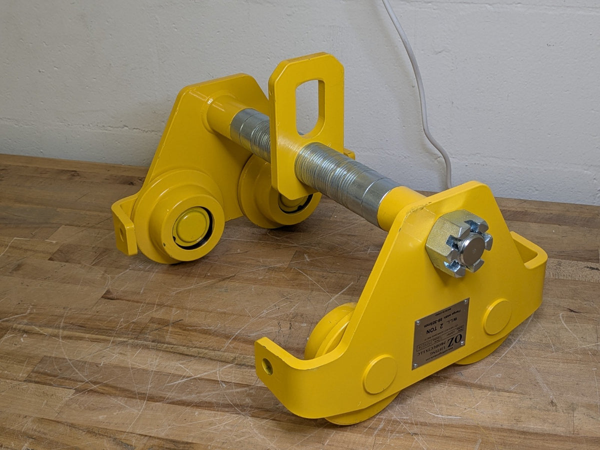 Oz Push Beam Trolley 2 Ton Capacity 12" Max. Flange Width OZ2PBT