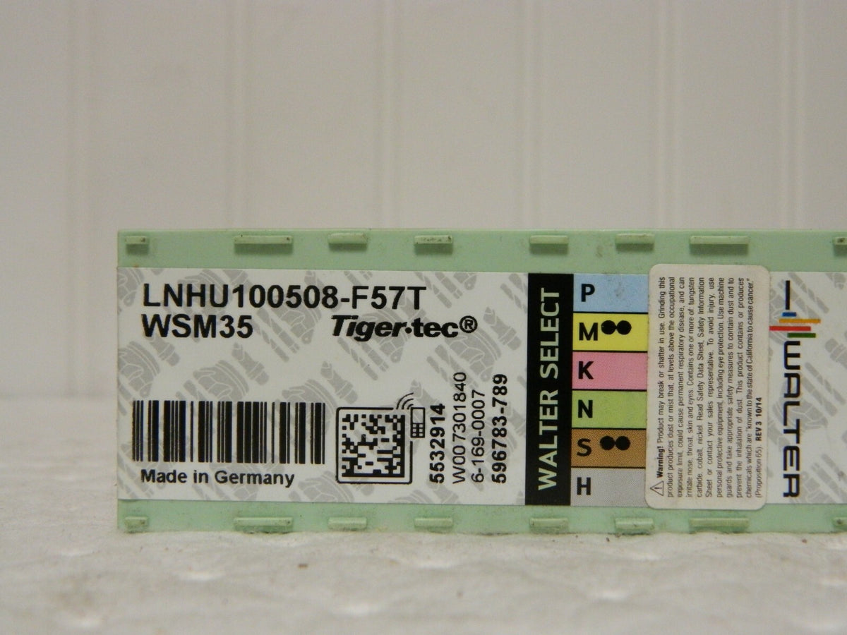 Walter Carbide Milling Insert LNHU100508 F57T Grade WSM35 QTY 10 5532914