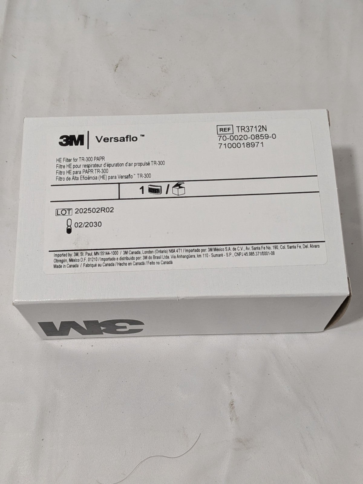 3M TR-3712N F/TR300 VERSAFLO PAPR HE FILTER 7100018971