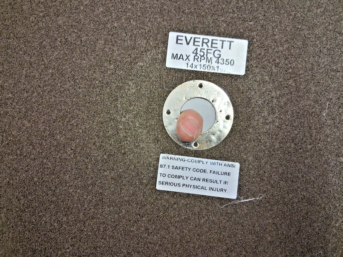 Everett Aluminum Oxide Cut-Off Wheel Type 1 14" Dia 1/8" Thick 1 " Hole 45FG-14