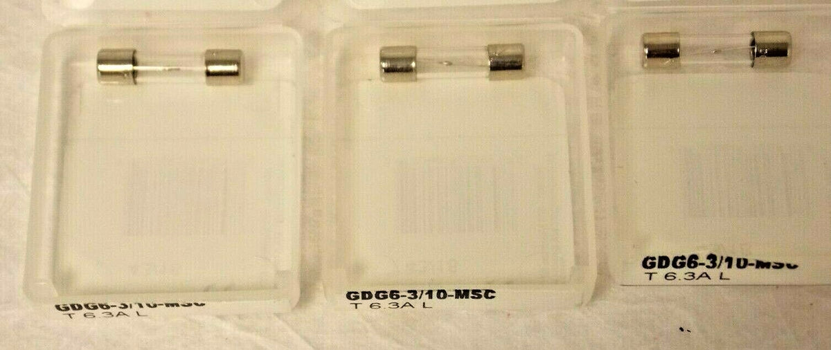 Mersen Time Delay Mini Glass Fuse 250 VAC 6.3 Amp QTY 3 GDG6-3/10