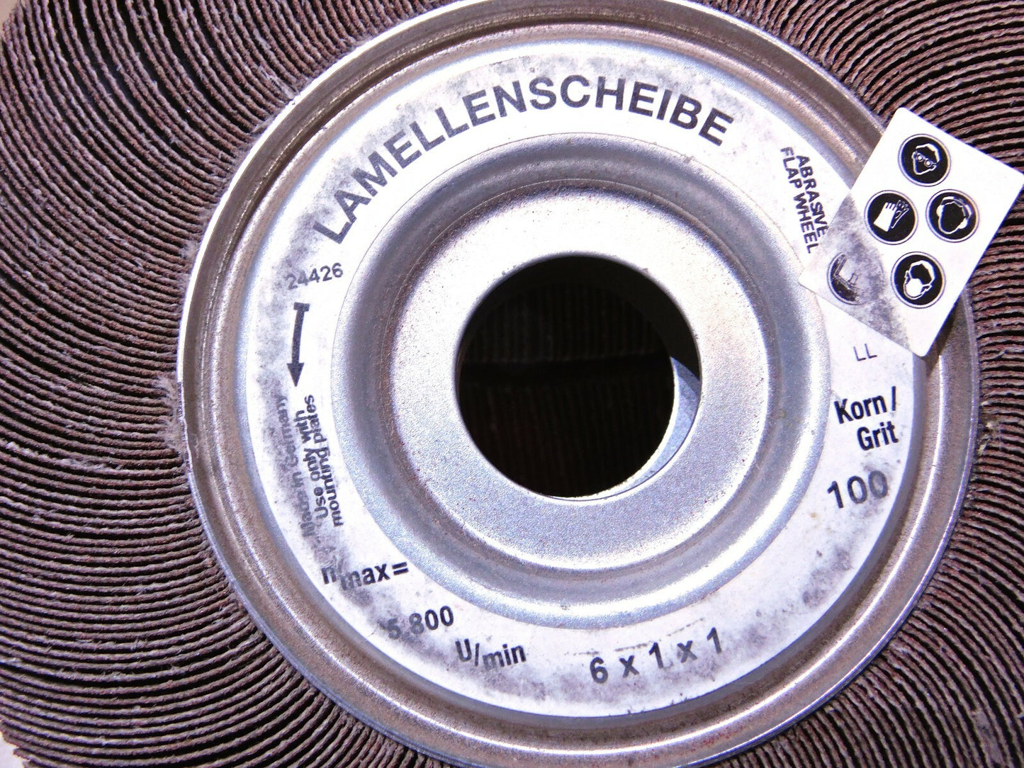 Lamellenscheibe Abrasive Flap Wheel 100G 6"x1"x1" Aluminum Oxide