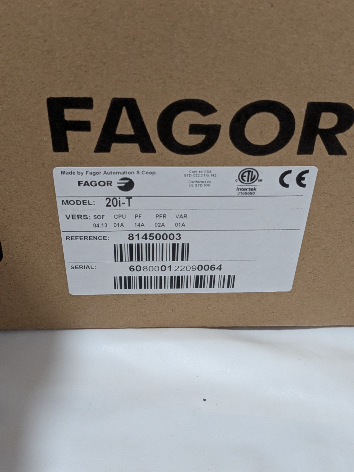 Fagor Turning DRO System: 1 Axes, 10" X-Axis Travel LATHE DRO T08 INCOMPLETE