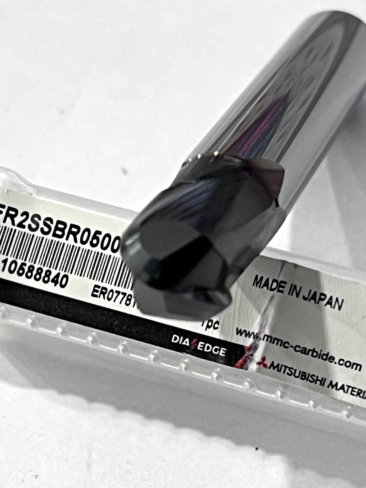 Mitsubishi Ball End Mill: 10.00 mm Dia, 10.00 mm LOC, 2 Flute, Solid Carbide
