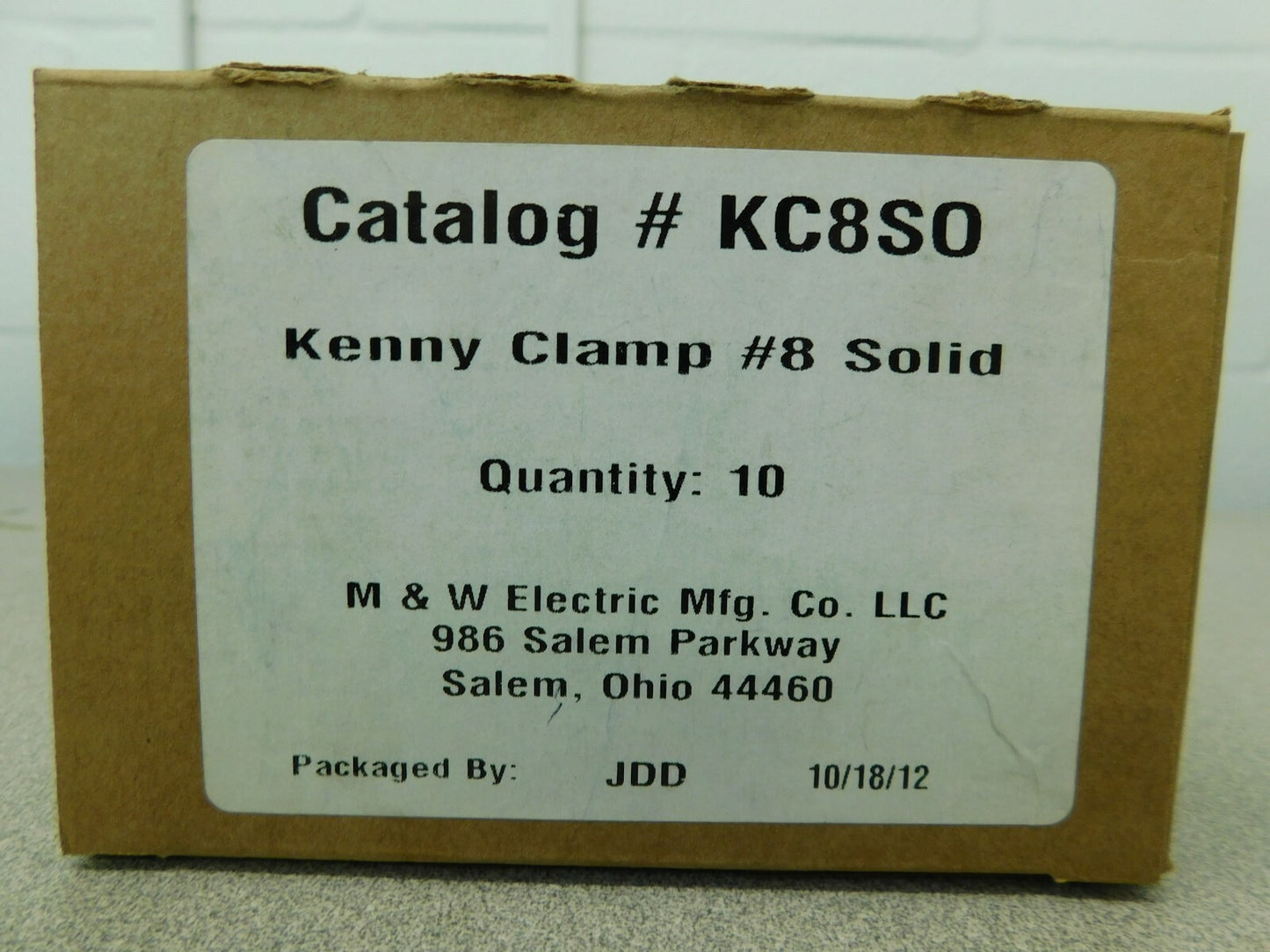 M &amp; W Kenny Clamp 10Pk #8 Solid KC8SO