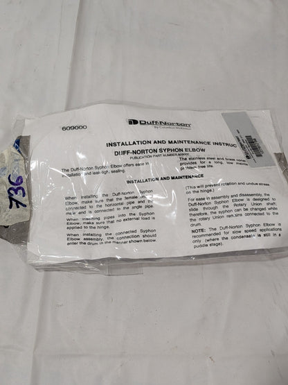 Duff-Norton Rotary Union 1 NPT Left Hand Rotor Thread, General Purpose 730304C