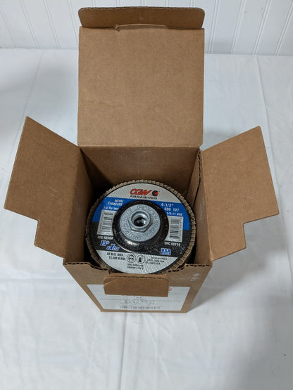 CGW Flap Disc: 4-1/2" Dia, 60 Grit, Zirconia Alumina, Type 27 Box of 10 423