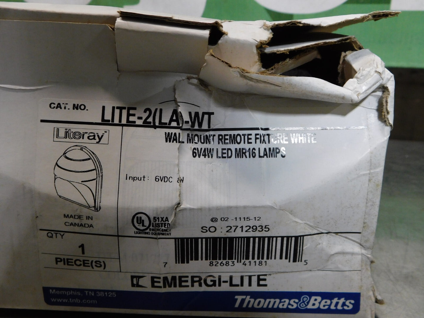 Thomas & Betts Literay Wall Mount LED 6V 4W LITE-2(LA)-WT