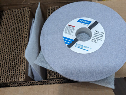 NORTON SurfaceGrindingWheel2pk 7" Dia 3/4" Thick 1-1/4" Hole 60 Grit 66252941943