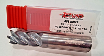 Accupro Corner Radius End Mill 3/4" Dia 1-5/8" LOC 5 FL 65849077