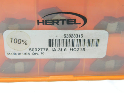Hertel IA3L6 HC215 Carbide Threading Insert Qty 10 5002778