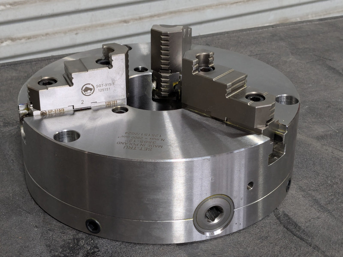 Bison Manual Lathe Chuck 3-Jaw Self Centering 12" Diameter Plain Back 7-866