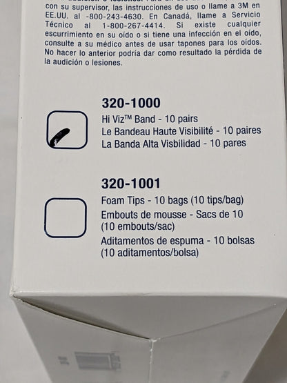 3M E-A-Rflex Cone Shape Foam/Thermoplastic Regular EarPlug Qty 10 320-1000