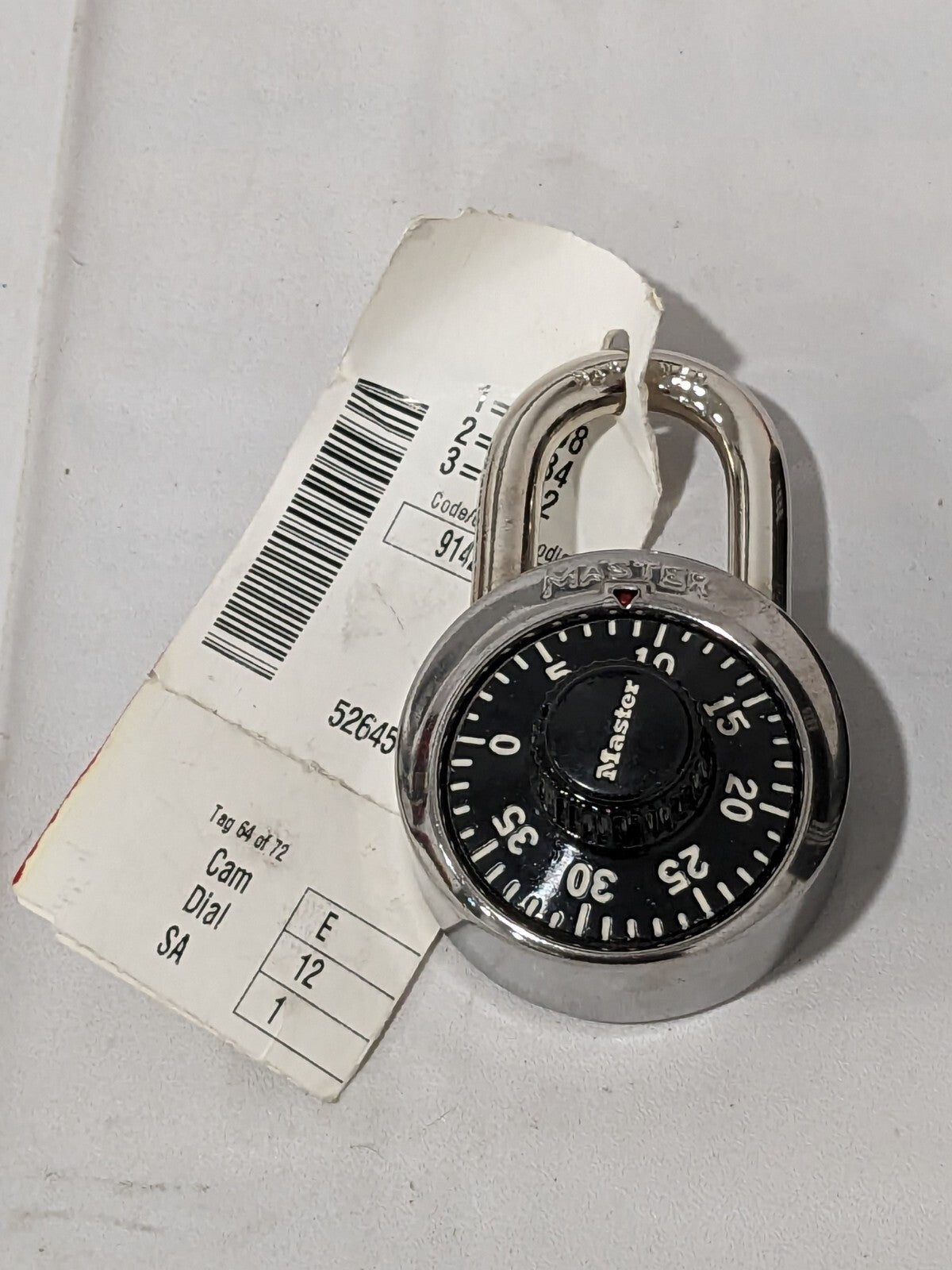 MASTER LOCK Combination Lock: Steel, 1-7/8" Wide 1500KA-083412