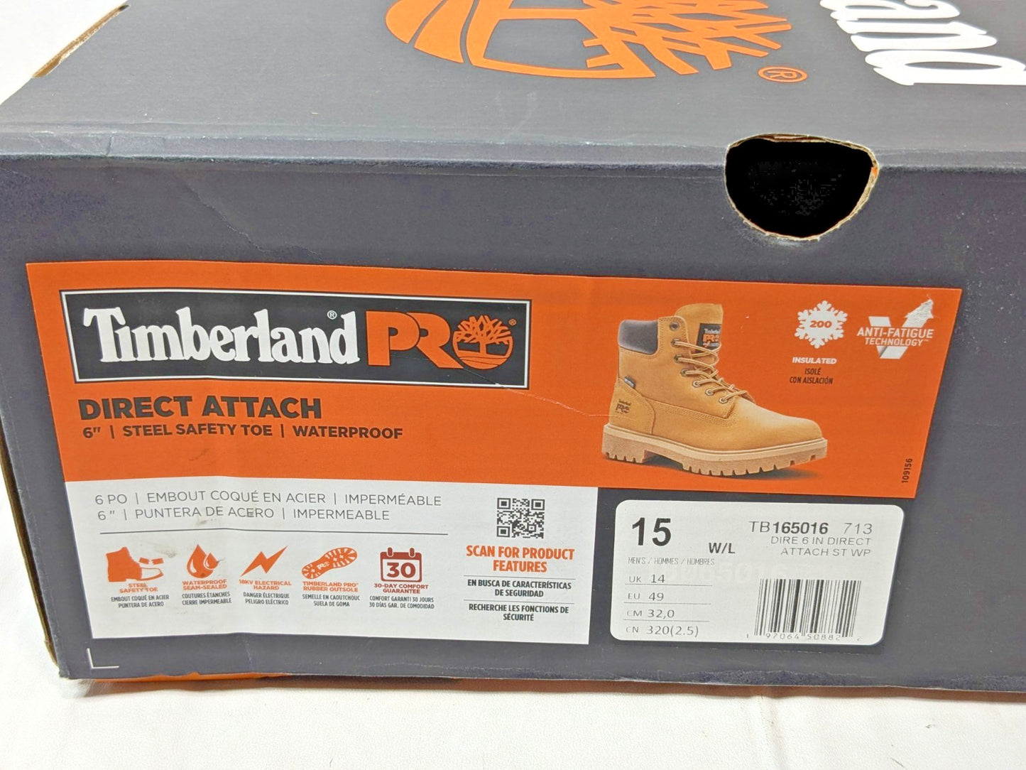 Timberland PRO Men's Steel Toe Waterproof Work Boot Size 15 TB165016713
