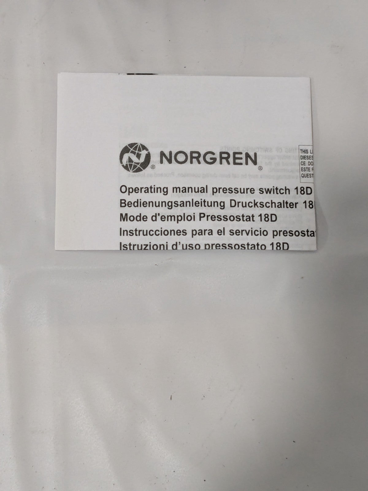 Norgren | Pressure Switch 0.2  2 Bar 0880219