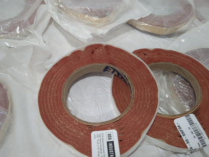 12 Rolls of: Silicone Rubber, 1/2" Wide, Red Adhesive Backing BULK-RS-S50FDA-234