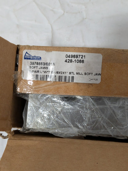 GIBRALTAR Vise Jaw: 6.125″ Wide, 2″ High, 1″ Thick, Flat 1 Pair 428-1066