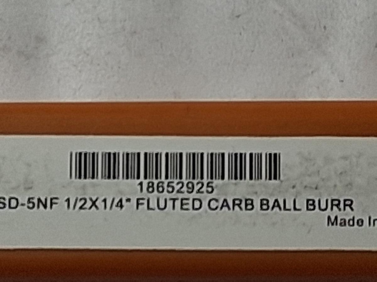 Hertel Ball Aluma Cut Abrasive Burr SD-5NF 1/2" Cut Dia 18652925
