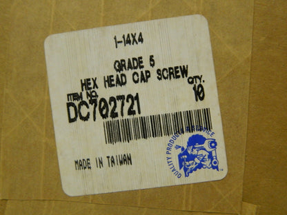 Pro 1-14 UNF 4" Length Under Head Hex Head Cap Screw  QTY 10 67431684