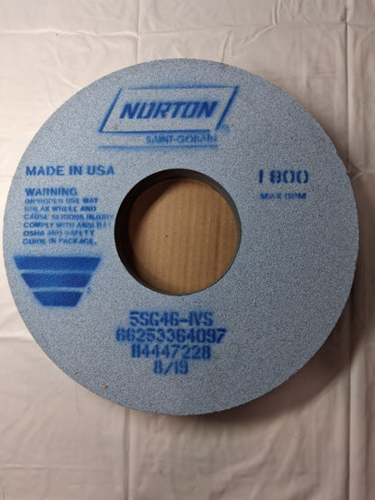 Norton Ceramic Surface Grinding Wheel 14" Dia 1-1/2" Thick, 5" 66