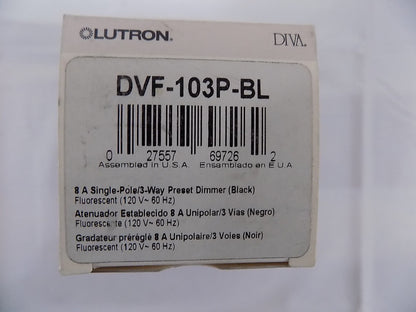 Lutron DVF-103P-BL Diva 120V-8A Fluorescent 3-Wire Hi-Lume LED 3-Way Dimmer BLK