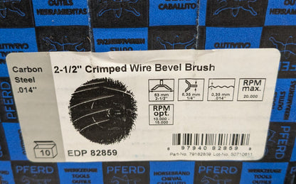 Pferd Carbon Steel Mounted Flared Cup Brush 2-1/2" Diam Qty 10 82859