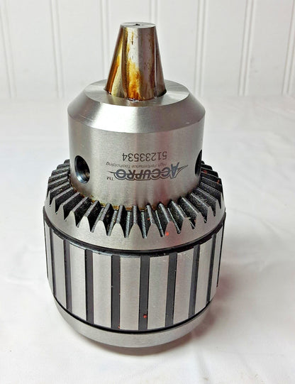 Accupro Steel Keyed Drill Chuck 1/8 to 3/4" Capacity Tapered Mount JT4 5123