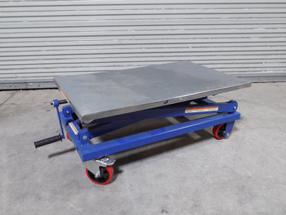 Vestil Mechanical Scissor Lift Cart 660 lb. Capacity 37" x 23" Platfor