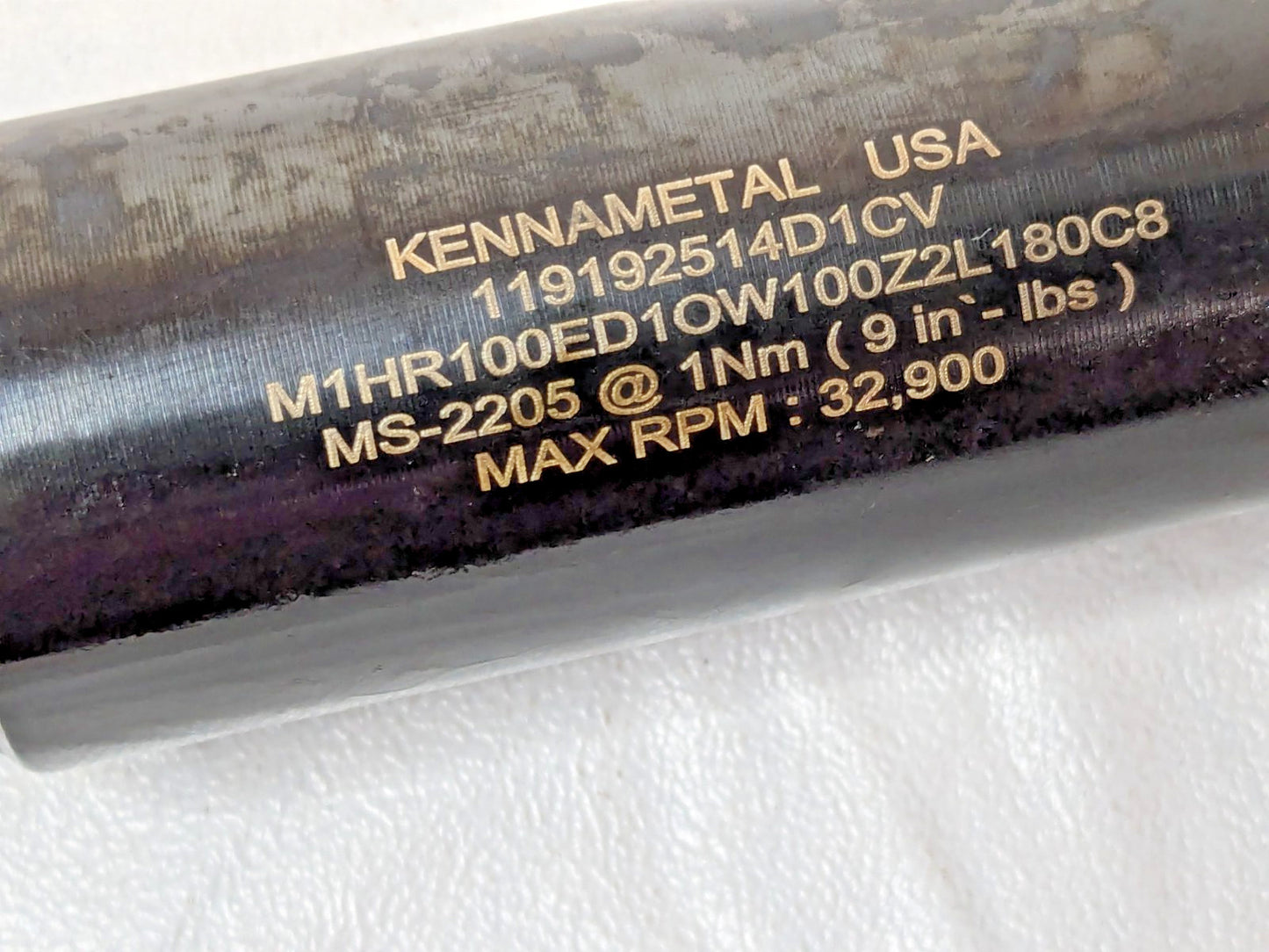 Kennametal Helical End Mill Weldon Flat Shank M1HR100ED10W100Z2L180C8 3746097