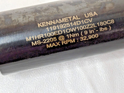 Kennametal Helical End Mill Weldon Flat Shank M1HR100ED10W100Z2L180C8 3746097
