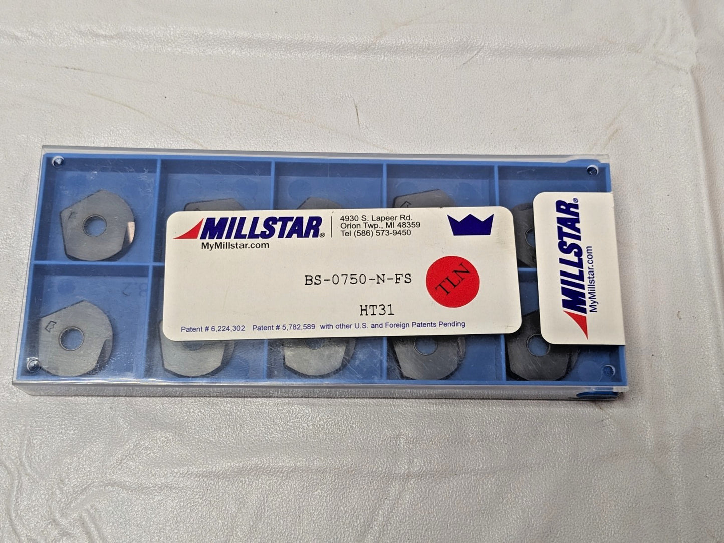 Millstar Carbide Milling Inserts Ball Nose TLN QTY 10 Pcs BS-0750-N-FS