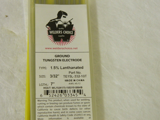 Welder's Choice Arc Welding Electrode 3/32" x 7" Qty 9  TE15L-332-10T