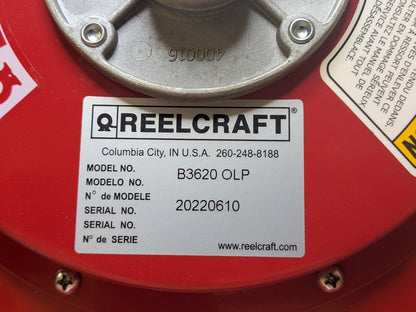 Reelcraft Compact Heavy Duty Hose Reel 20 Ft.x 3/8 In. B3620 OLP Parts / Repair