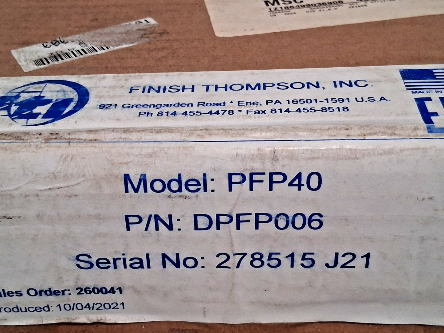 Finish Thompson PF Series PFM Polypropylene Drum Pump Tube DPFP006