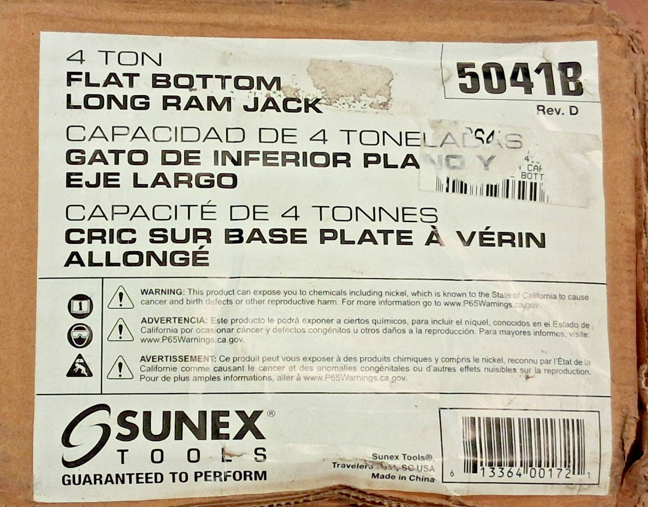 Sunex Tools Bottle Jack 4 Ton Capacity 5041B